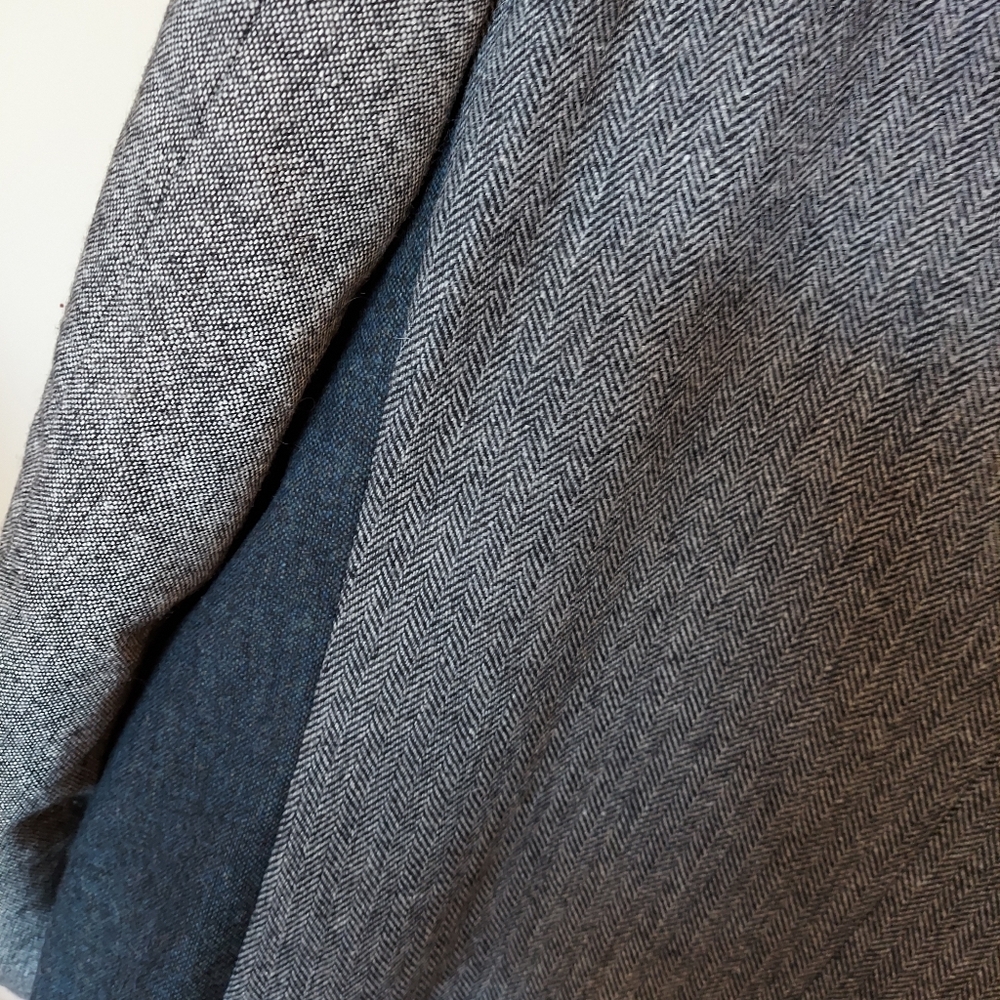 Alan Flusser Gray Blue Patchwork Wool Poly Tweed … - image 6